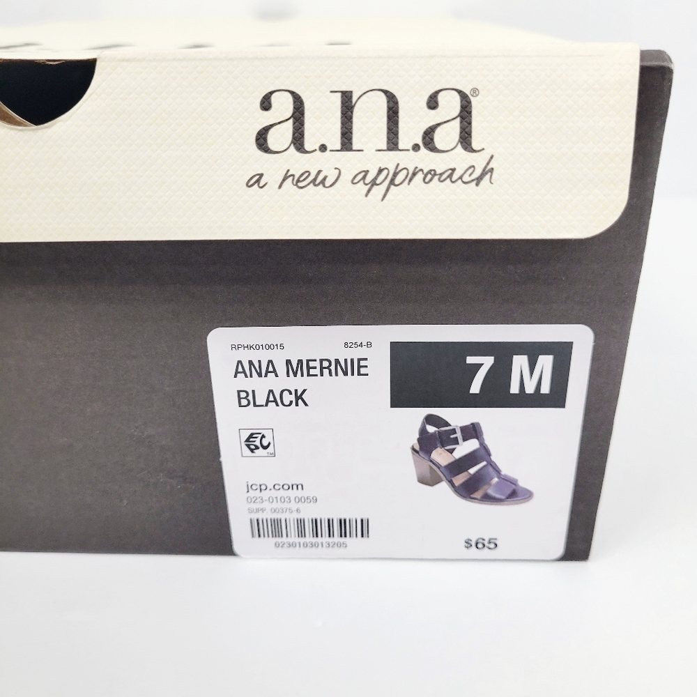 a.n.a Black Strappy Block Heel Sandals - Picture 7 of 7
